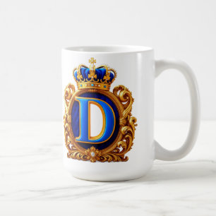 Koninklijk Blauwe Letter D Monogram Koffiemok