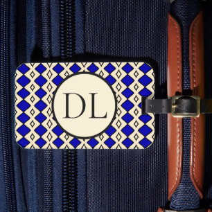 Koninklijk Blauwe Monogram Bagagelabel