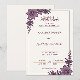 Koninklijk Blauwe Nikah Islamitische Moslim Trouwu Kaart