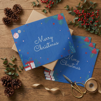 Koninklijk Blauwe Prettig Kerstfeest Tissuepapier