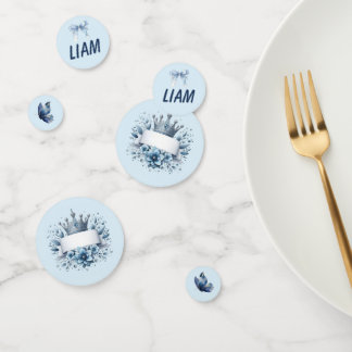 Koninklijk blauwe prins Liam baby shower tafelconf Confetti