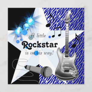 Koninklijk Blauwe Rotsster Baby Shower Kaart