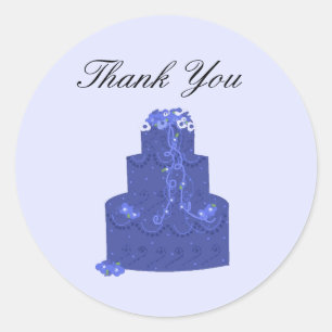 Koninklijk Blauwe Trouwtaart Dank Je Ronde Sticker