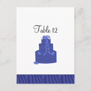 Koninklijk Blauwe Trouwtaart Tafel Stoelkaart Briefkaart