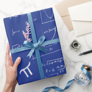 Koninklijk Blauwe Wiskundige Formules Vergelijking Cadeaupapier