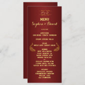 Koninklijk Bourgondië Goud Pauw Huwelijksmenu Aang Menu (Voorkant / Achterkant)