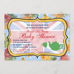 Koninklijk Brits Baby shower Kaart