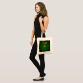 Koninklijk donkergroen en gouden thema tote bag (Voorkant (model))