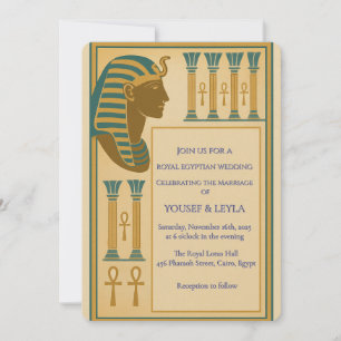 Koninklijk Egyptisch farao Motif Lotus Gold Kaart