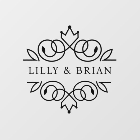 Koninklijk, elegant, bruiloft raamsticker (Vel)