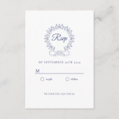 Koninklijk, elegant, bruiloft RSVP Informatiekaartje (Voorkant)