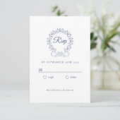 Koninklijk, elegant, bruiloft RSVP Informatiekaartje (Staand voorkant)