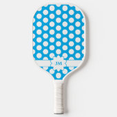 Koninklijk en wit Polka Dot Monogram Pickleball Paddle (Voorkant)