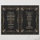 Koninklijk Fleur-de-Lis Art Deco Huwelijksprogramm (Achterkant)