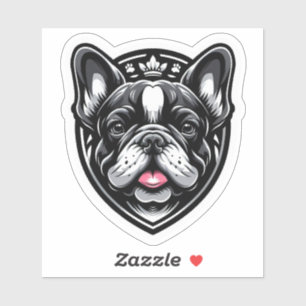 Koninklijk Franse Bulldog Mascotte Wapenembleem Sticker