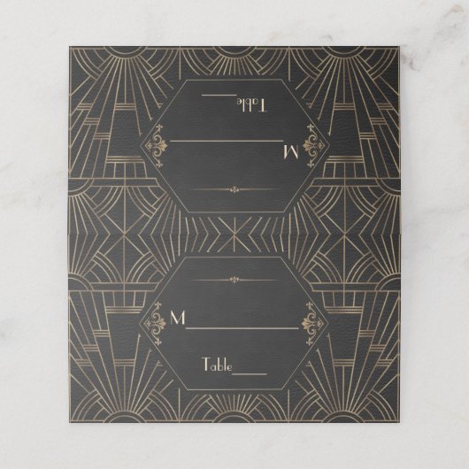 Koninklijk Goud Zwart Great Gatsby 1920s Trouwen (Buitenkant ongevouwen)