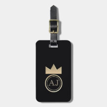 Koninklijk Gouden Kroon Monogram Zwart Retouradres