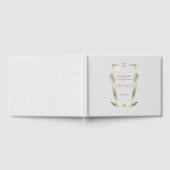 Koninklijk gouden witte Art Deco monogram-huwelijk Gastenboek (Volledig)