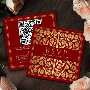 Koninklijk Huwelijk RSVP QR Code Zwaard van Robijn Informatiekaartje