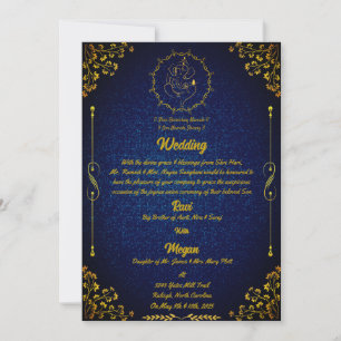 Koninklijk Indiaas Hindoe bruiloft Ganesha Logo Go Kaart