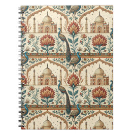 Koninklijk Indisch Paleis Pauwbloem Motief Kunstwe Notitieboek