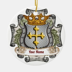 Koninklijk Kroon Schild Achternaam ornament
