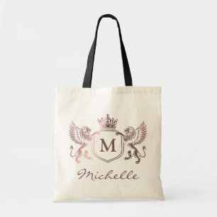 Koninklijk Kroonembleem Leeuwen Monogram Schrift R Tote Bag