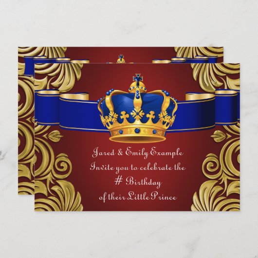 Koninklijk Kroonprins verjaardagsfeest Kaart (Voorkant / Achterkant)