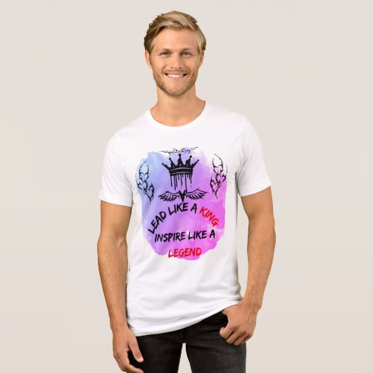 koninklijk leiderschap Tri-Blend shirt (Voorkant volledig)