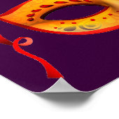 Koninklijk paars en geel maskermasker poster (Hoek)