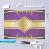 Koninklijk Paars en Gold Pattern Print Design Tissuepapier (Craft)