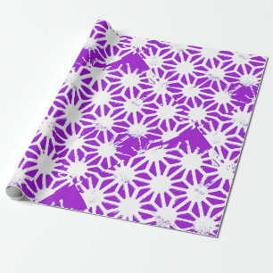 Koninklijk paars geometrisch patroon cadeaupapier