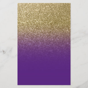 Koninklijk Paars Goud Ombre Glitter Briefpapier