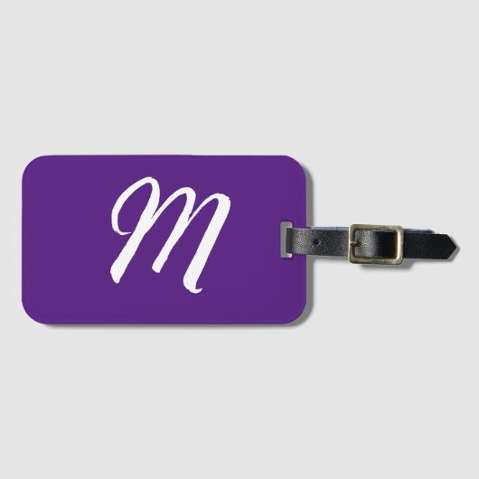 Koninklijk Paars Initiaal Letter Monogram Modern S Bagagelabel (Voorkant (horizontaal))