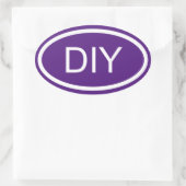 Koninklijk Paars Monogram Euro Style Ovale Sticker (Tas)