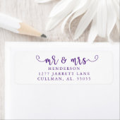 Koninklijk Paars | Mr & Mrs Return Address Label (Insitu)