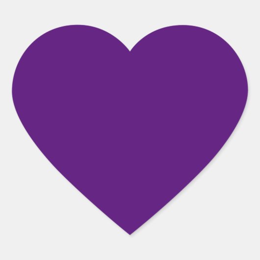 Koninklijk paars (vaste kleur) hart sticker (Voorkant)
