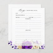 Koninklijk Paars Violette Gouden Bruiloft Feest Re (Voorkant / Achterkant)