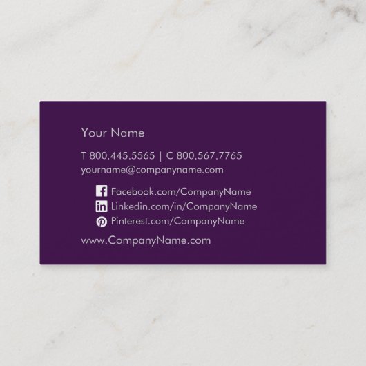 Koninklijk Paars Visitekaartje (Achterkant)