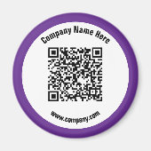 Koninklijk Paarse Aangepaste QR-code & Website Pro Magneet (Voorkant)