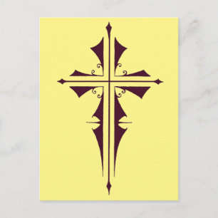 Koninklijk Paarse Christelijk Kruis Kunst Briefkaart