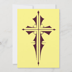 Koninklijk Paarse Christelijk Kruis Kunst Feestdagenkaart