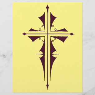 Koninklijk Paarse Christelijk Kruis Kunst Flyer