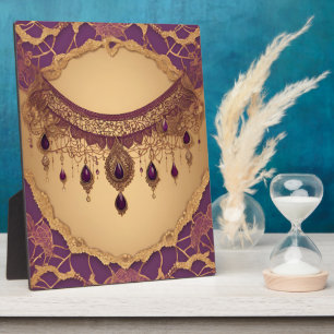 Koninklijk paarse gouden kant AI-kunst Fotoplaat