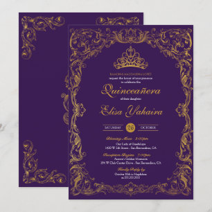 Koninklijk Paarse Koninklijke Gouden Tiara Prinses Kaart