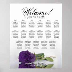 Koninklijk Paarse Roos Elegante 17 Tafel Stoelenka Poster