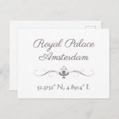 Koninklijk Paleis Amsterdam Latitude Lengtegraad Briefkaart (Voorkant / Achterkant)