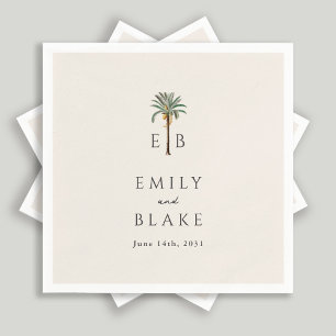 Koninklijk Palm Logo Elegante Tropische Monogram H Servet