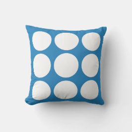 Koninklijk Pastelblauw & Wit Abstract Cirkelontwer Kussen