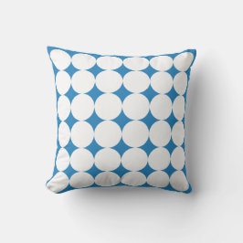 Koninklijk Pastelblauw & Wit Cirkelpatroon Kussen